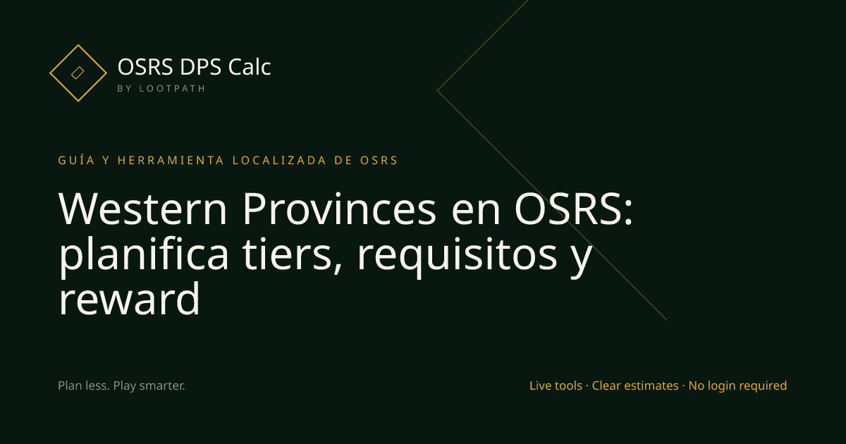 Western Provinces OSRS decision guide overview