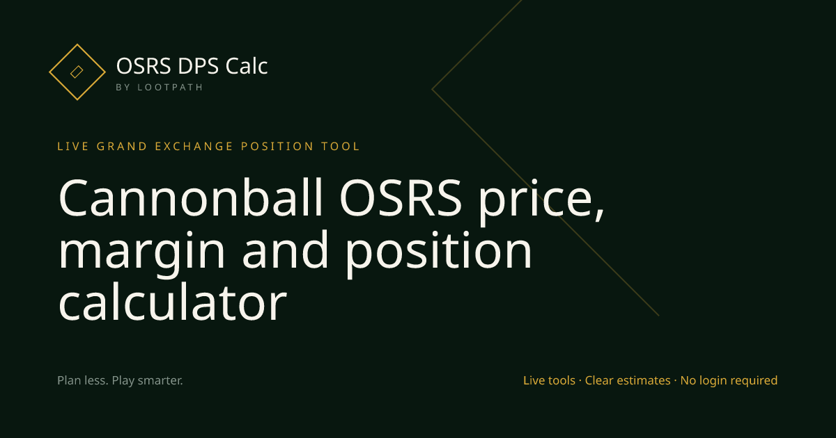 Cannonball OSRS decision guide overview