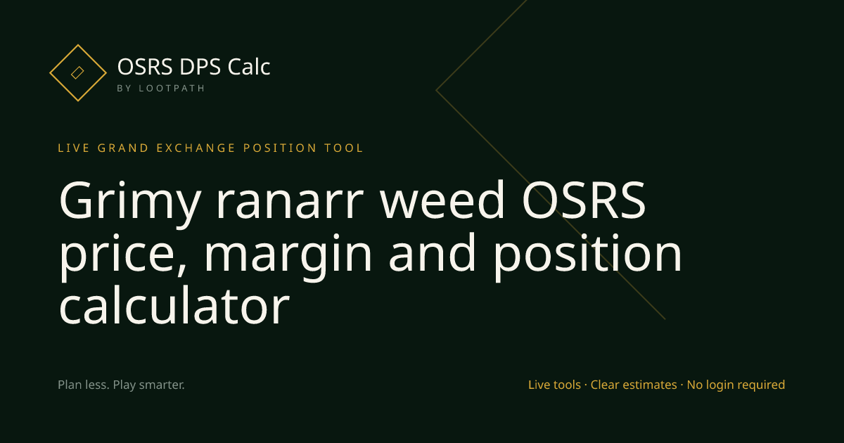 Grimy ranarr weed OSRS decision guide overview