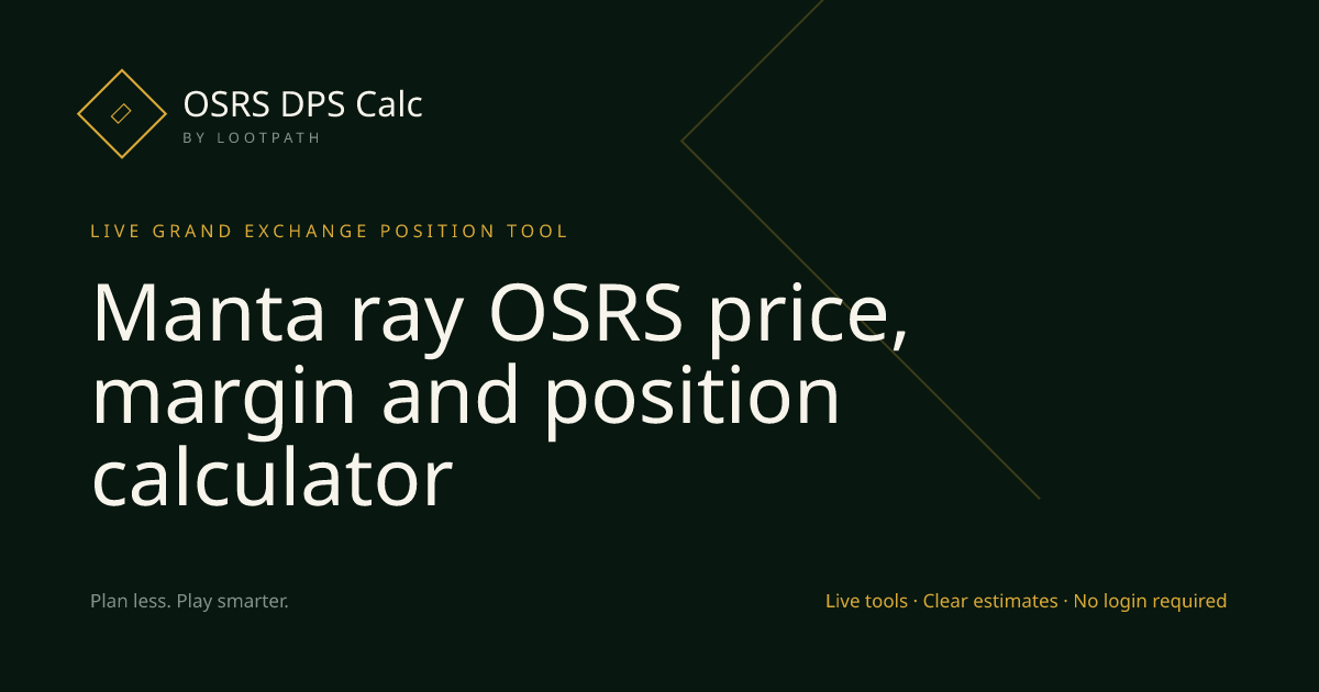 Manta ray OSRS decision guide overview