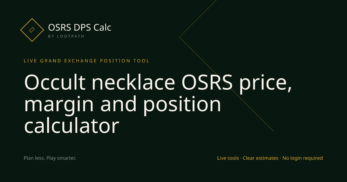 Occult necklace OSRS decision guide overview