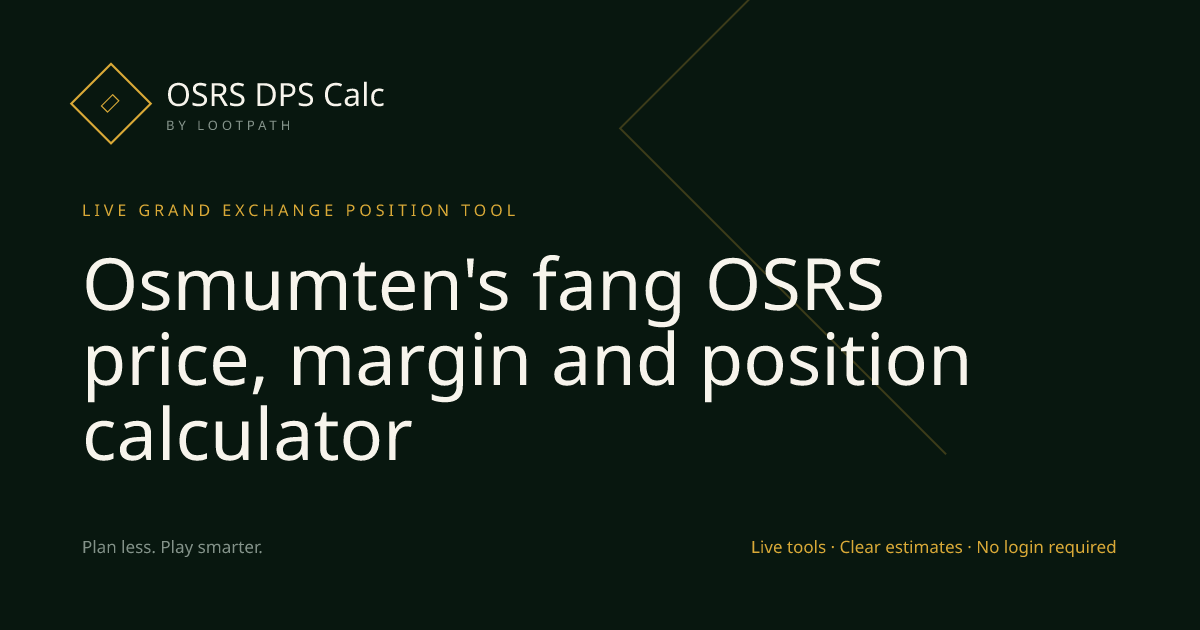 Osmumten's fang OSRS decision guide overview