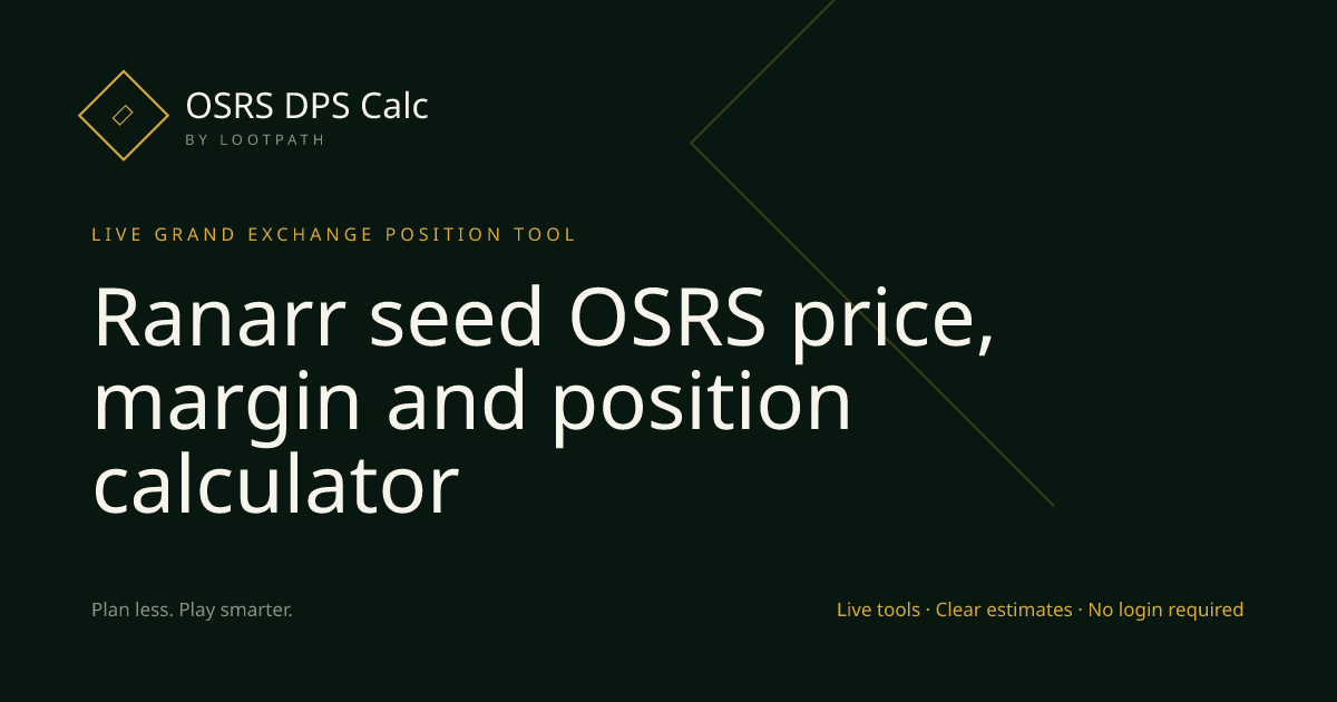 Ranarr seed OSRS decision guide overview