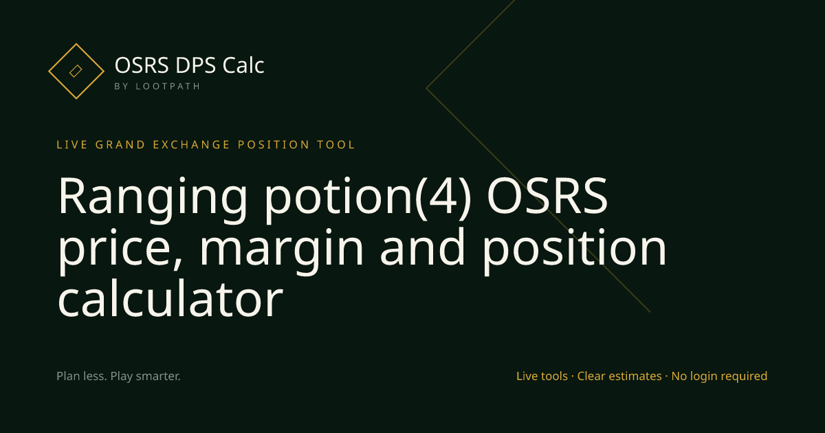 Ranging potion(4) OSRS decision guide overview
