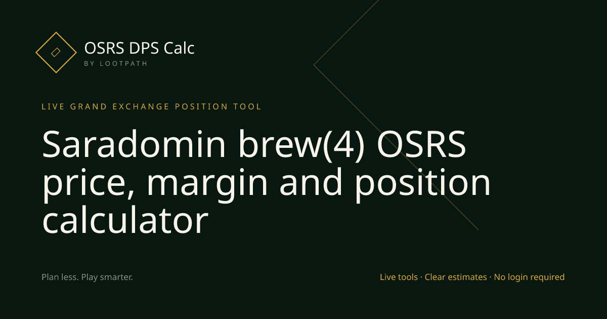 Saradomin brew(4) OSRS decision guide overview