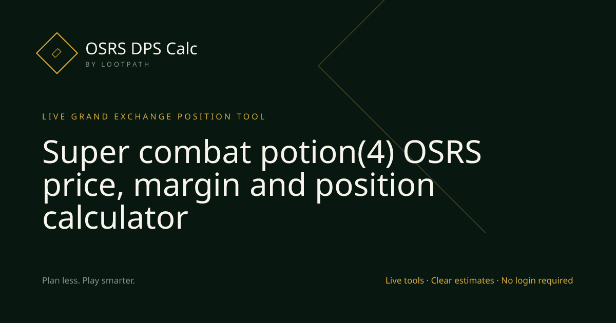 Super combat potion(4) OSRS decision guide overview