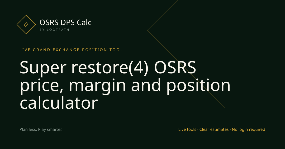 Super restore(4) OSRS decision guide overview