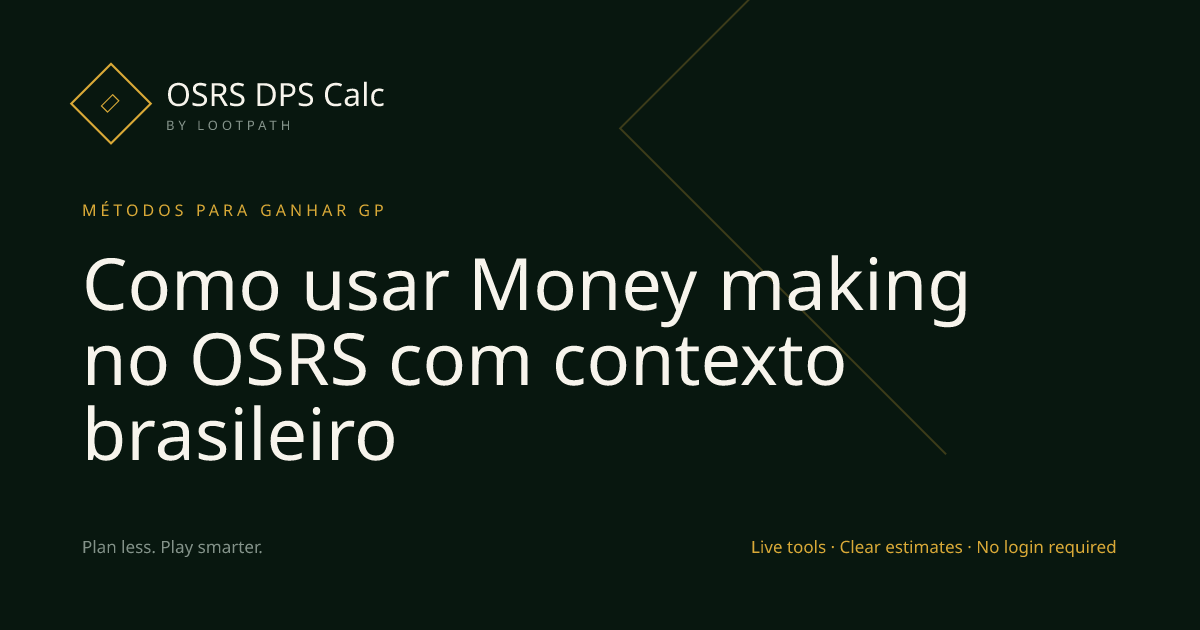 Como usar Money making no OSRS com contexto brasileiro visual overview