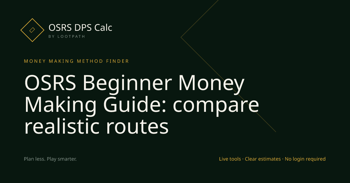 Beginner Money Making OSRS decision guide overview