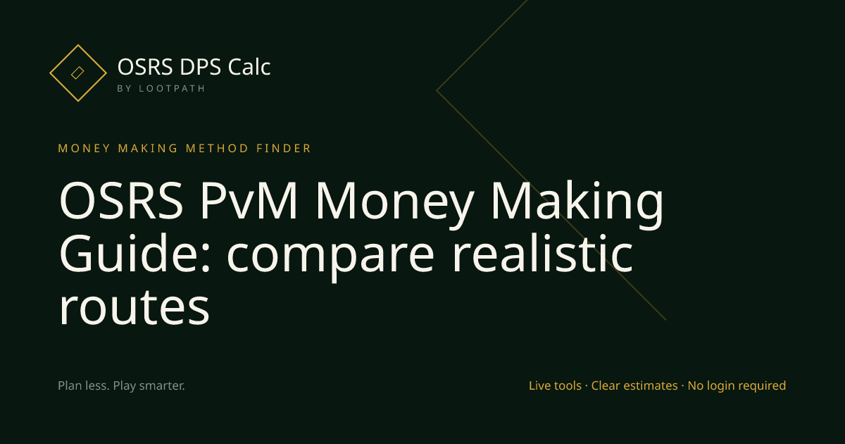 PvM Money Making OSRS decision guide overview