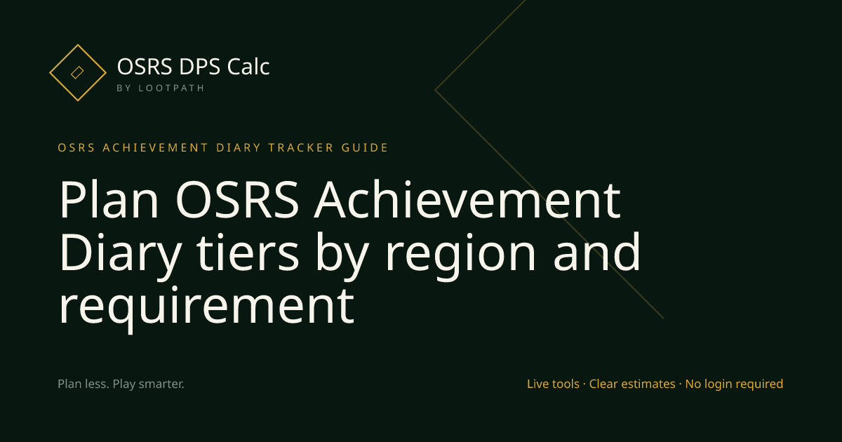 Plan OSRS Achievement Diary tiers by region and requirement visual overview