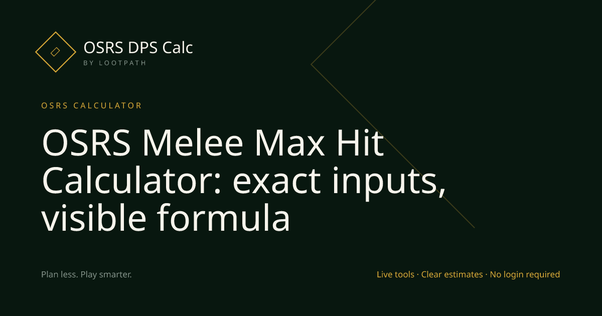 Melee Max Hit OSRS decision guide overview