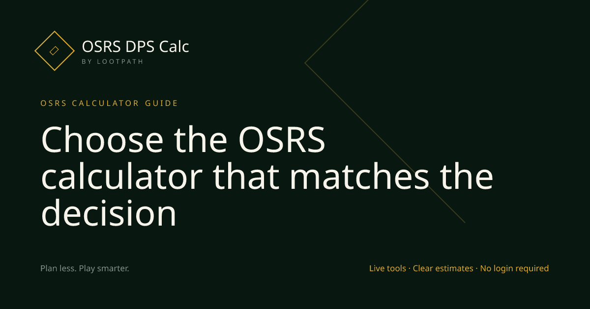 Choose the OSRS calculator that matches the decision visual overview