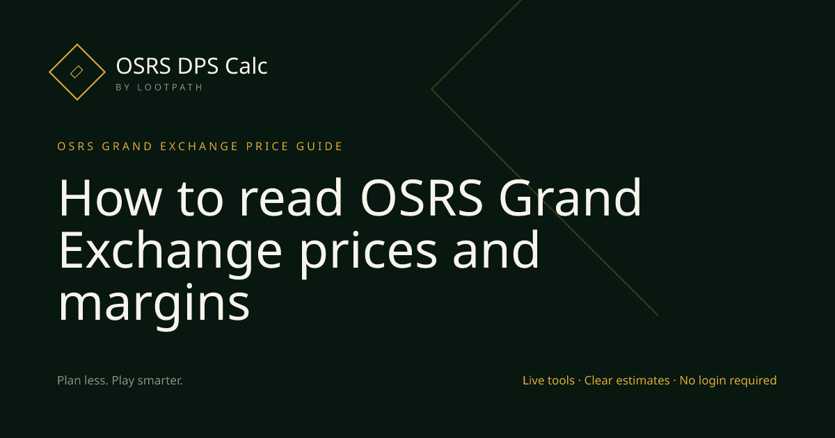 How to read OSRS Grand Exchange prices and margins visual overview