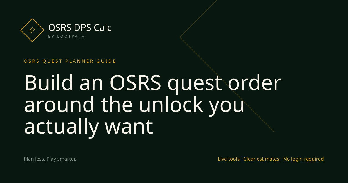 Build an OSRS quest order around the unlock you actually want visual overview