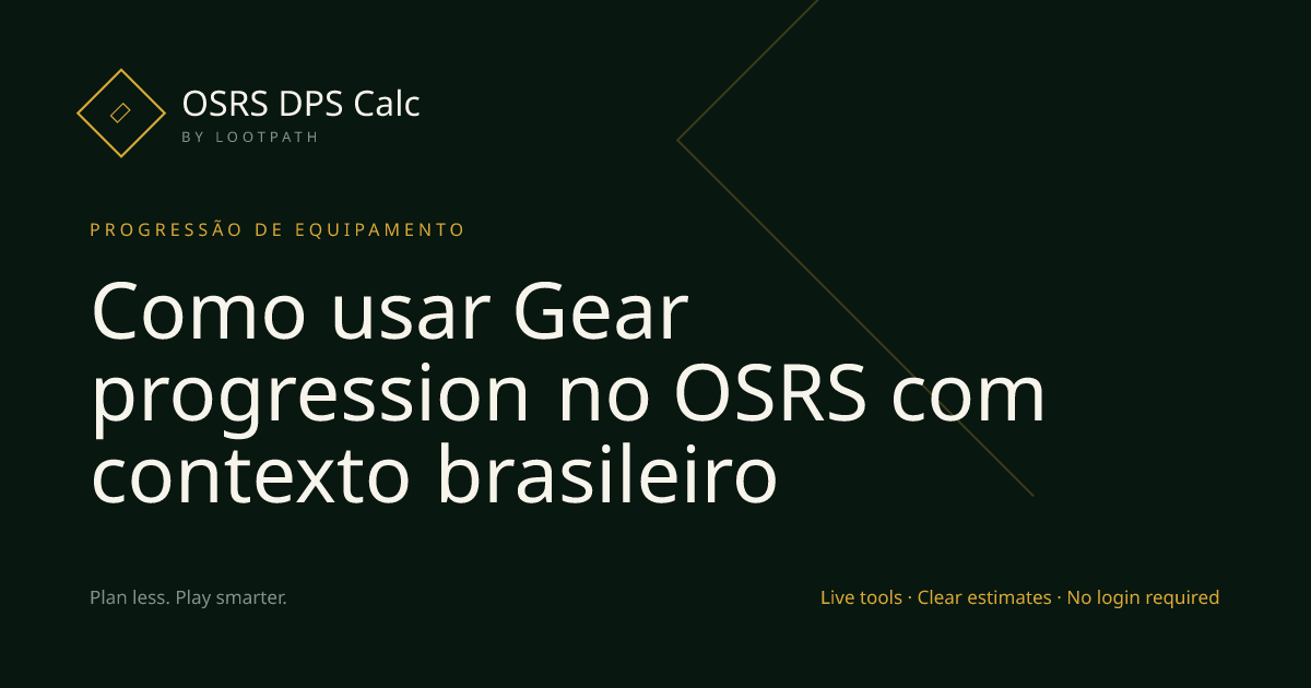 Como usar Gear progression no OSRS com contexto brasileiro visual overview