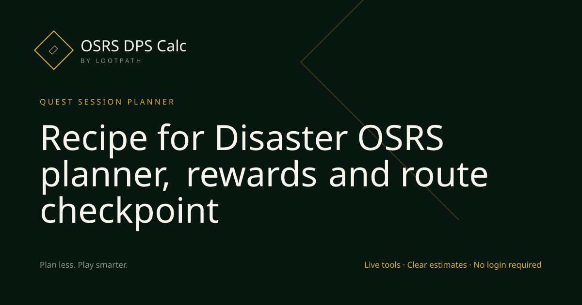 Recipe for Disaster OSRS decision guide overview