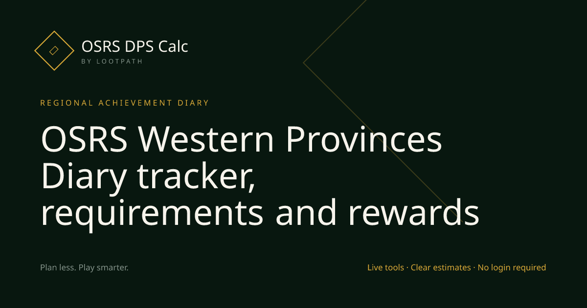 Western Provinces OSRS decision guide overview
