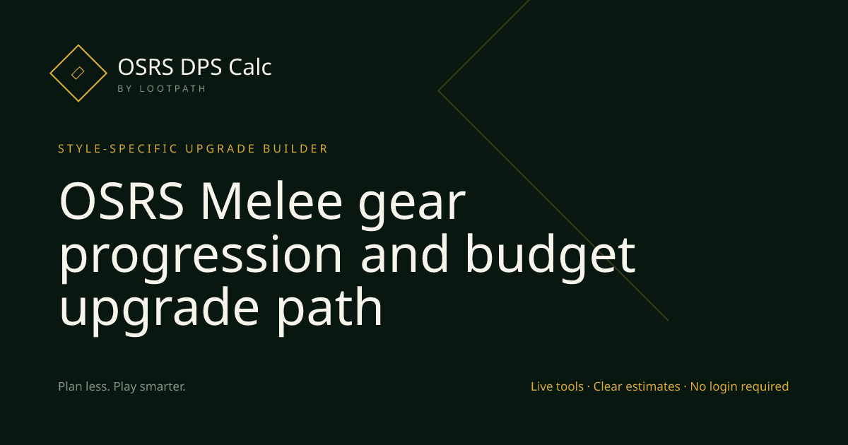 Melee OSRS decision guide overview